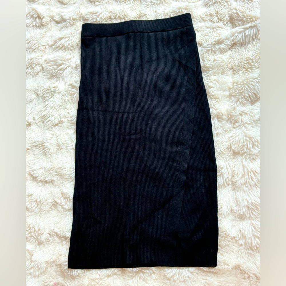 SOLD Cross over slit midi skirt